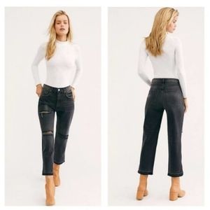 Free People Lita Crop Straight Leg Jeans